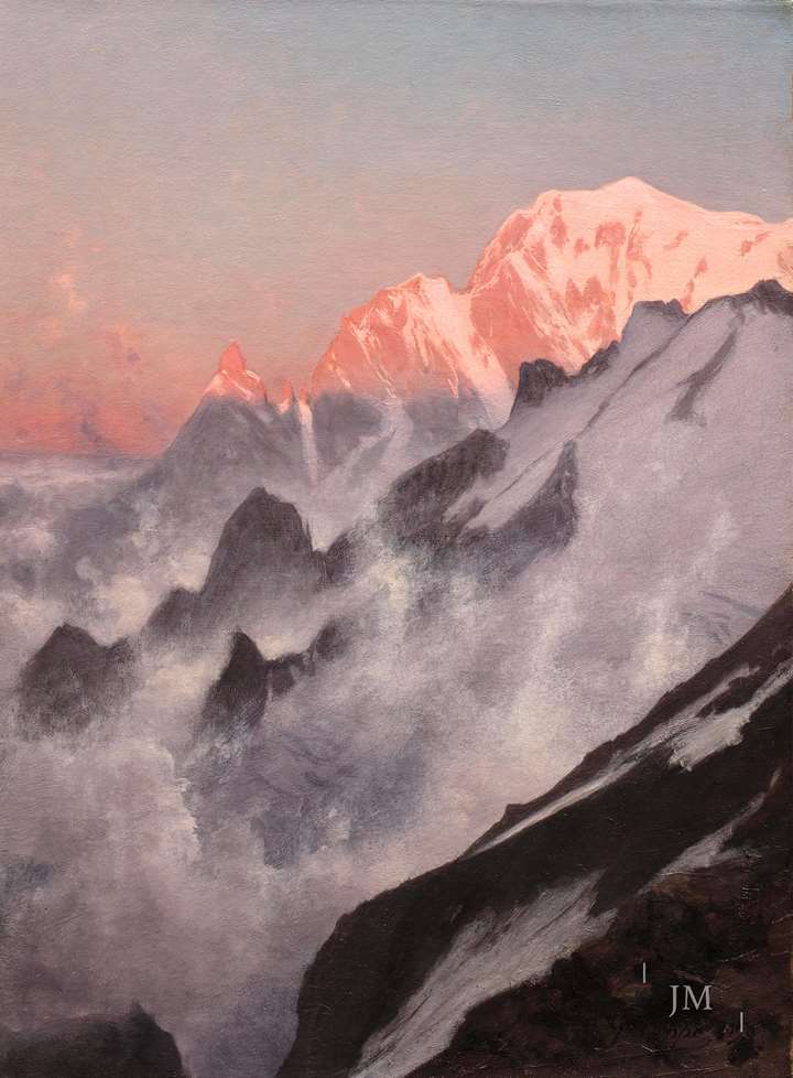 Sur le col du Géant – Soleil levant sur le Mont Blanc